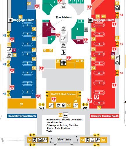 Atlanta Ga Airport International Terminal Map | Map of Atlantic Ocean Area