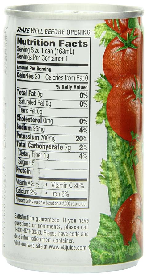 V8 Original Low Sodium Nutrition Facts – Besto Blog