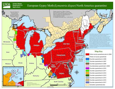 2017 USDA map of gypsy moth areas