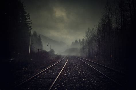 Wallpaper : mist, mountains, fog, night, train, dark, scary, dusk ...