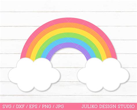 Rainbow SVG Rainbow with clouds SVG Rainbow cut file for | Etsy