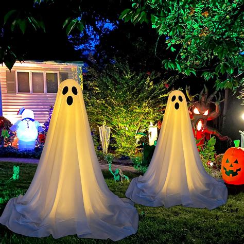 DAZONGE 2 Pack Halloween Decorations Outdoor, Spooky Ghost Halloween ...