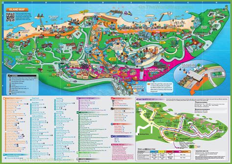 Map Sentosa Island Singapore Attractions - Islands With Names