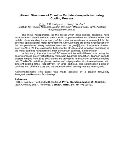 Atomic Structures of Titanium Carbide Nanoparticles during Cooling