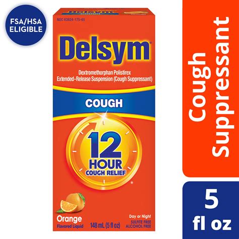 Delsym Adult Cough Suppressant Liquid, Orange Flavor, 5 Ounce - Walmart.com