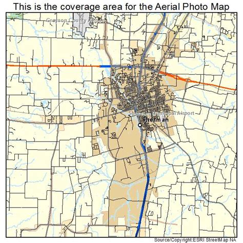 Aerial Photography Map of Sherman, TX Texas