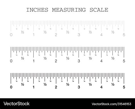 Ruler measuring scale markup for rulers inch Vector Image