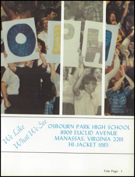 Explore 1985 Osbourn Park High School Yearbook, Manassas VA - Classmates