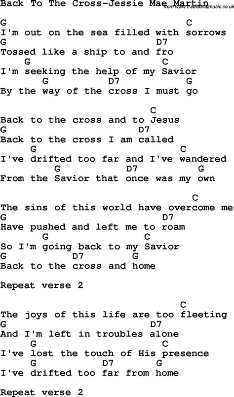 Country, Southern and Bluegrass Gospel Song Back To The Cross-Jessie ...