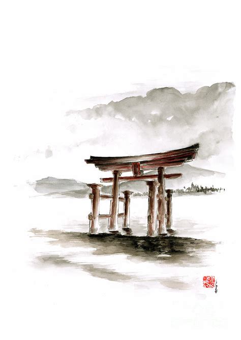 Torii Gate Painting by Mariusz Szmerdt