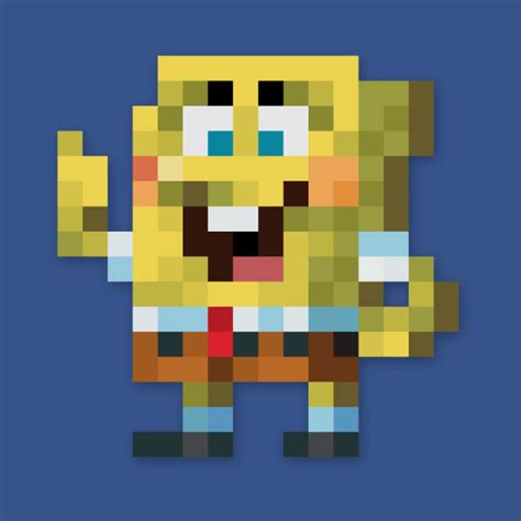 SpongeBob low-res pixelart - Pixelart - T-Shirt | TeePublic