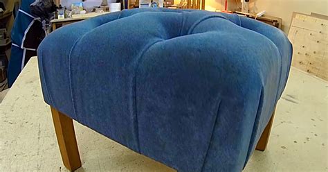 Make A DIY Tufted Pouf Ottoman For Under Ten Dollars