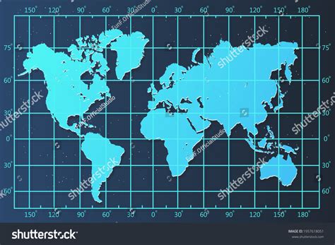 World Map World Latitude Longitude Map Stock Vector (Royalty Free ...