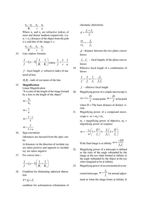 Ray Optics Formulas Class 12 at Tyson Walsh blog