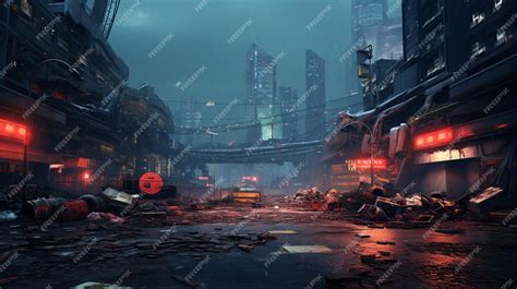 Premium AI Image | Dystopian City Gaming Background