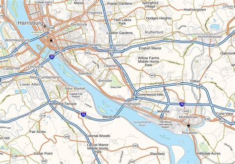 Harrisburg International Airport Map, Pennsylvania