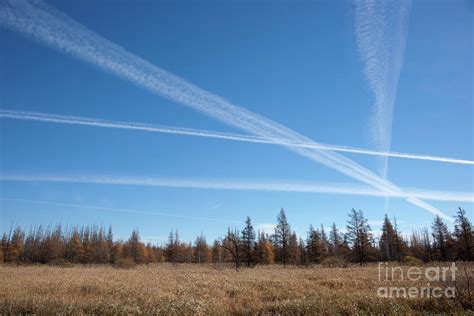 Fall Landscape With Jet Vapor Trails #3 Photograph by Donald Erickson ...