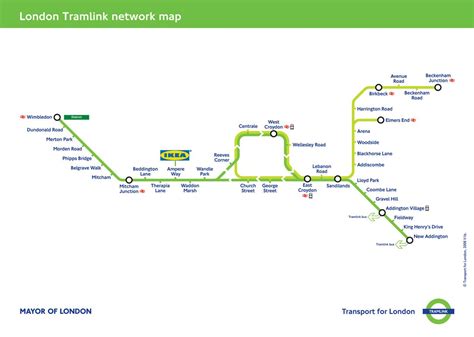 London Tramlink network map, 2008. | London map, Map, Life map