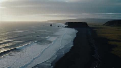 Premium AI Image | An aerial view of a beach and ocean