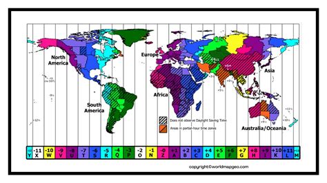 World Time Zone Map Printable in High Resolution with Names