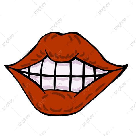 Big Red Lips Clipart Hd PNG, Cartoon Hand Painted Red Lips, Cartoon ...