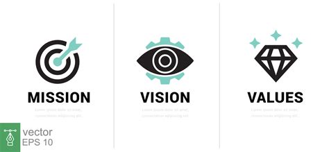 Mission. Vision. Values. Web page template. Modern flat design concept ...