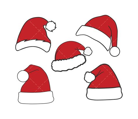 Santa Hat SVG Bundle, PNG, PDF, Christmas SVG, Holiday SVG