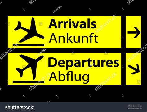 Signal Airport Arrivals Departures German Stock Vector (Royalty Free ...