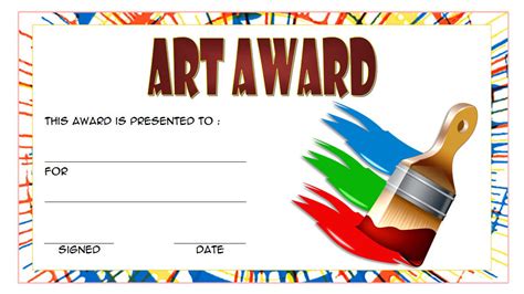 Art Award Certificate FREE Download 2 | Certificate templates, Awards ...