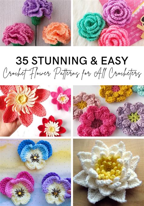 35 Stunning and Easy Crochet Flower Patterns for All Crocheters - Stitch11