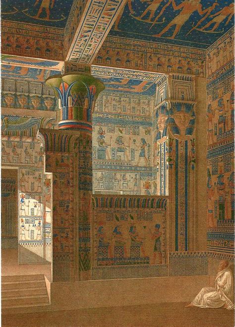 ANCIENT EGYPT THEBES Memnonium Inside view of the Temple from the West ...