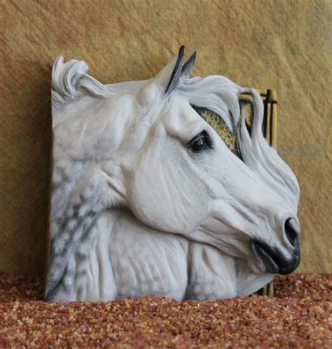 In the form of a tile, good idea. | Horses, Horse sculptures, Plaster art