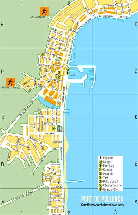 Port de Pollença Tourist Map - Ontheworldmap.com