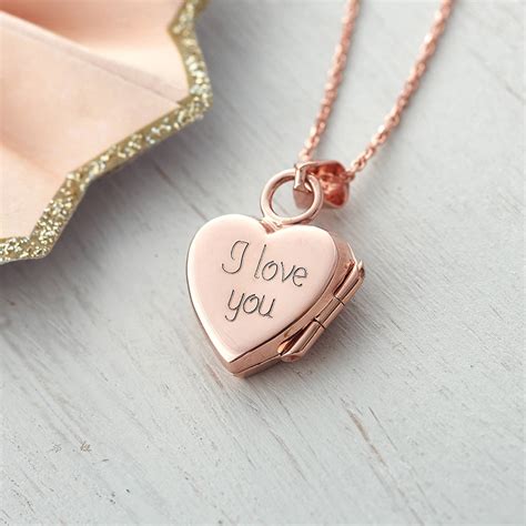 personalised 18ct rose gold heart locket necklace by hurleyburley ...