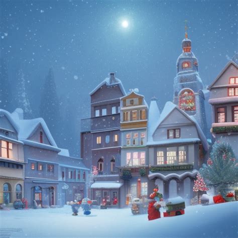 bitfloorsghost: snowy town christmas