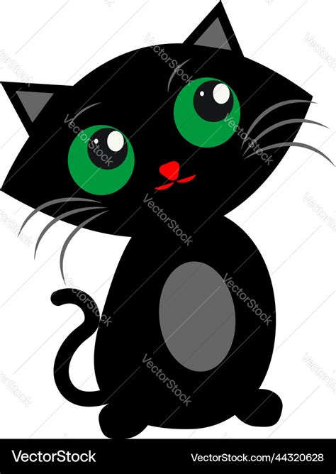 Thinking cat on a white background Royalty Free Vector Image