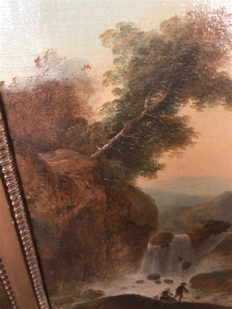 Oil Painting Waterfall in the Roman Mountains, 18th Century For Sale at ...