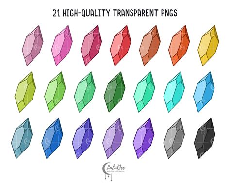 Crystal Shards Graphic Set Gemstones Clipart Digital Instant - Etsy