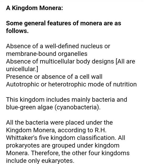 Write four characteristics of Monerans,blue-green algae have been ...