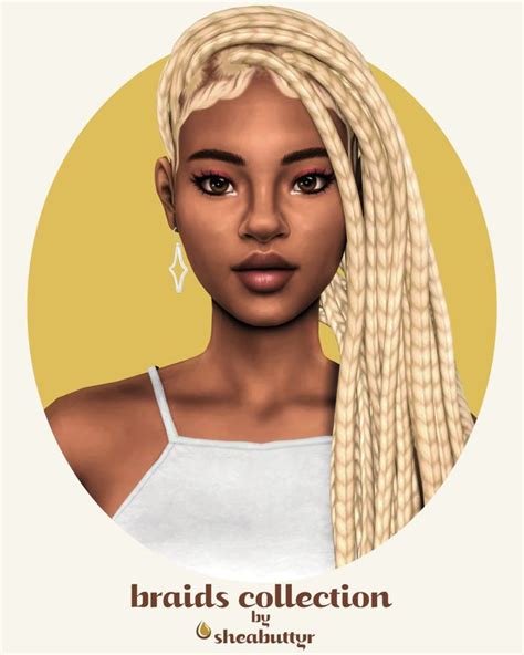 braids collection | sheabuttyr on Patreon | Sims hair, Sims 4 afro hair ...