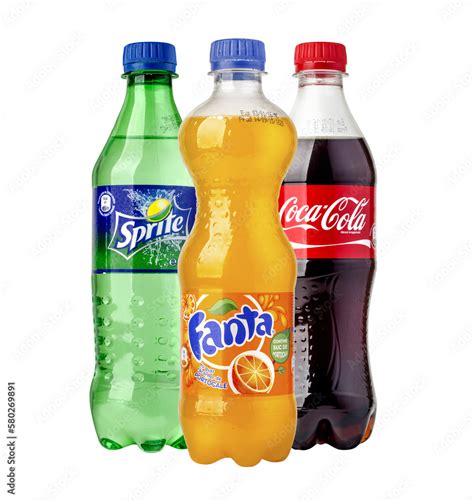 bottle Of Coca-Cola, Fanta, Sprite Isolated Stock Photo | Adobe Stock