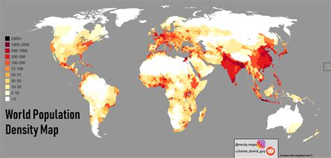 World Population Density Heat Map