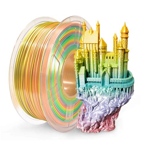 3D Printer Filament Rainbow Silk PLA, SUNLU Multicolor PLA Filament 1 ...