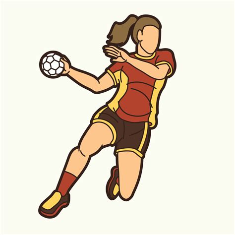 Handball Sport Female Player Action 8630603 Vector Art at Vecteezy