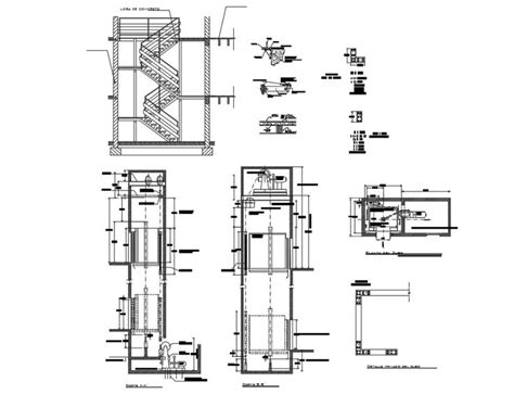 Elevator Sections and Constructive Structure Details for 21 Passengers