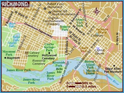 Richmond Map - TravelsFinders.Com