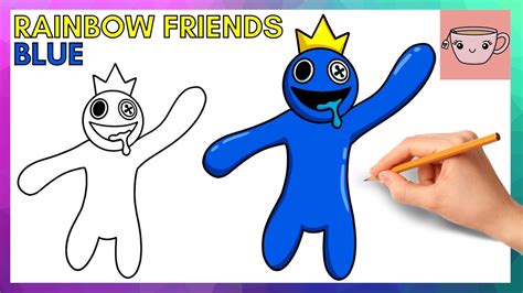 How To Draw Blue from Roblox Rainbow Friends | Cute Easy Step By Step ...