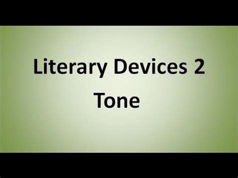 Tone (Literary Device) - YouTube