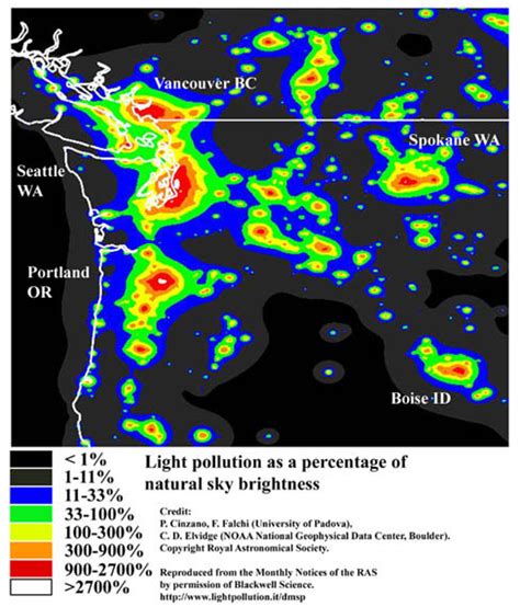 Light Pollution Map of Northwest - Northwest Chapter of the ...