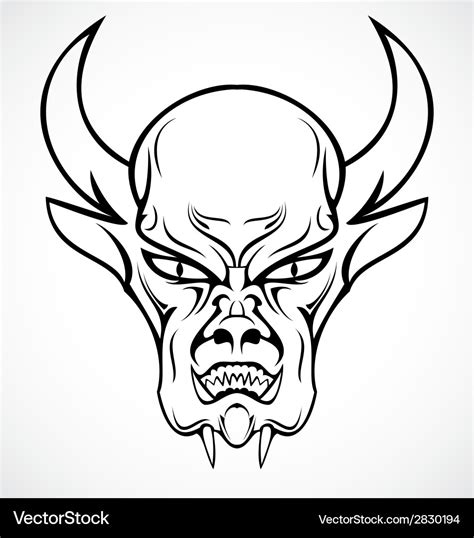 Devil Face Tattoo Design Royalty Free Vector Image